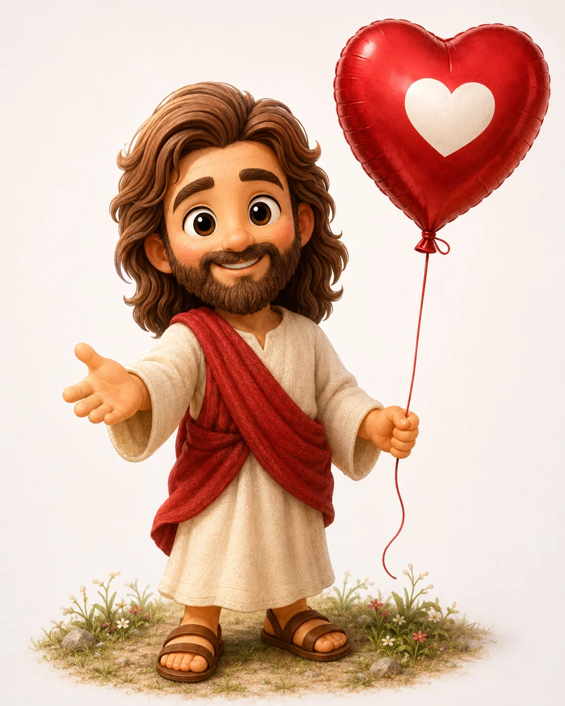 Jesus Infantil com Balão de Coração 2