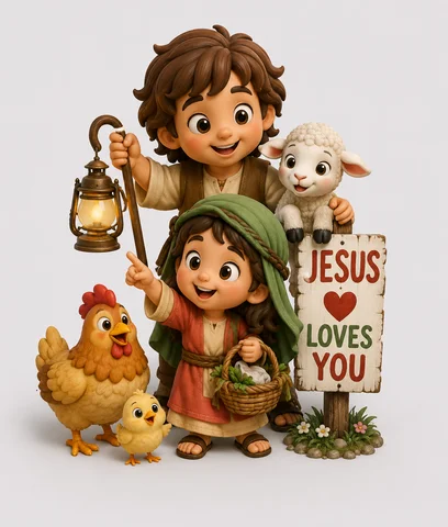 Jesus ama você - Infantil com Animais