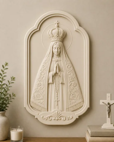 Nossa Senhora Aparecida em relevo para parede