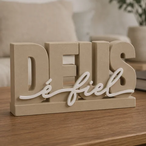 Placa Decorativa Deus é Fiel