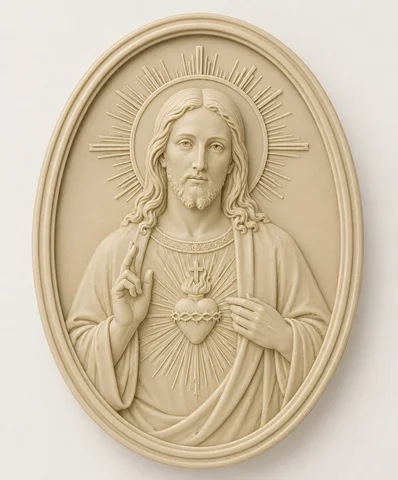Sagrado Coração de Jesus em relevo