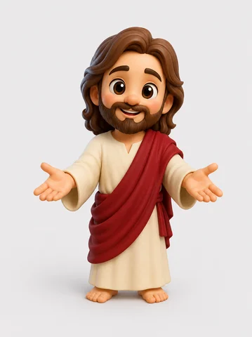 Jesus Infantil com Manto Vermelho