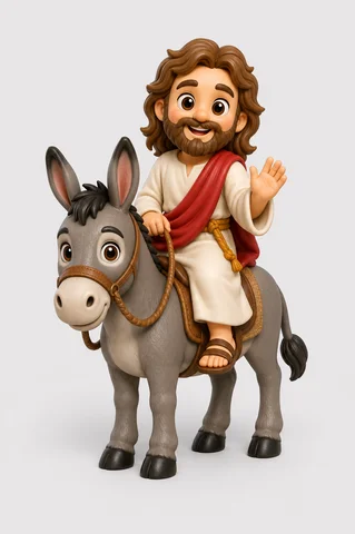 Jesus Infantil Montado no Jumentinho 2